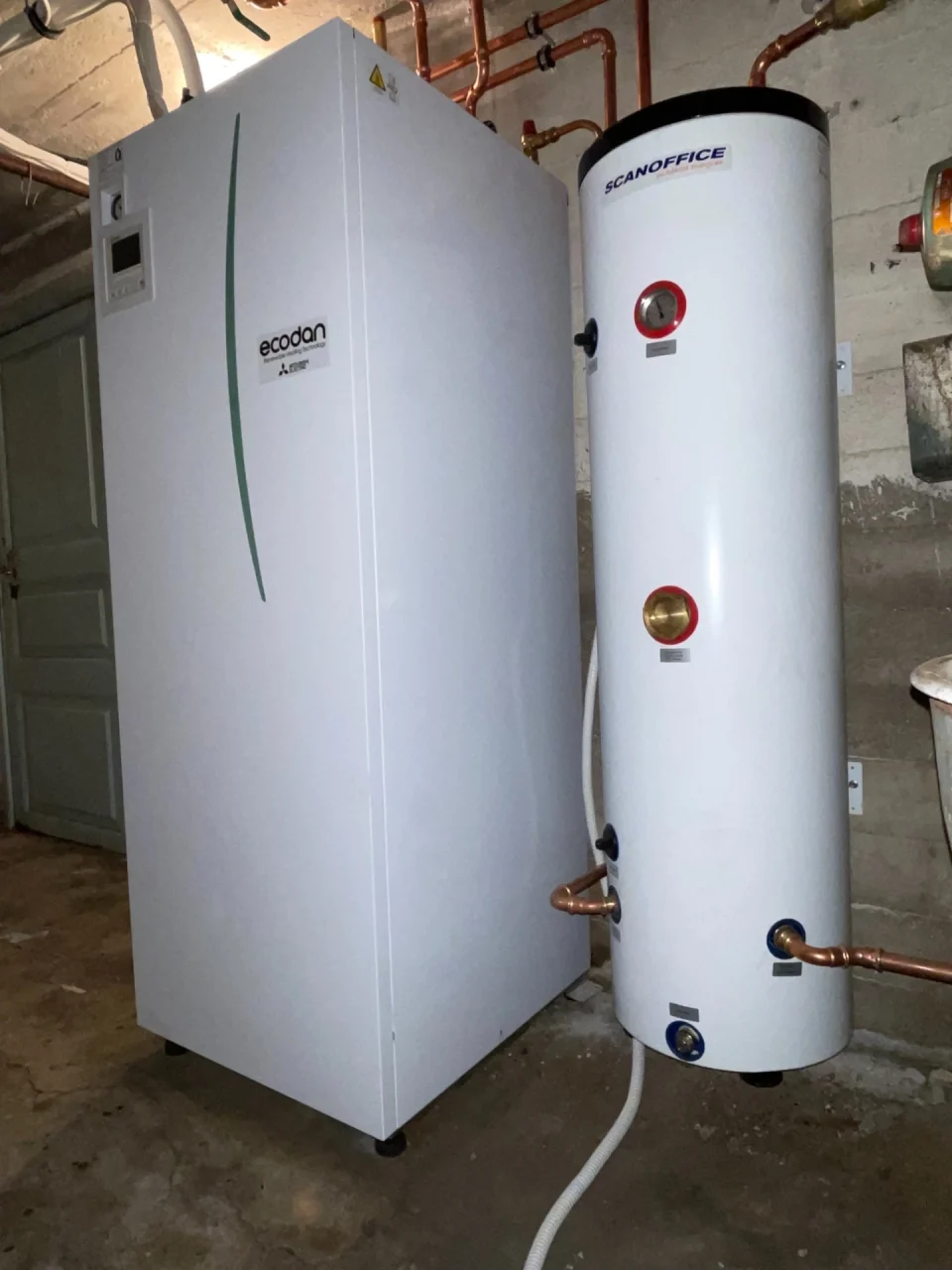 Ecodan ilma-vesilämpöpumppu asennettuna